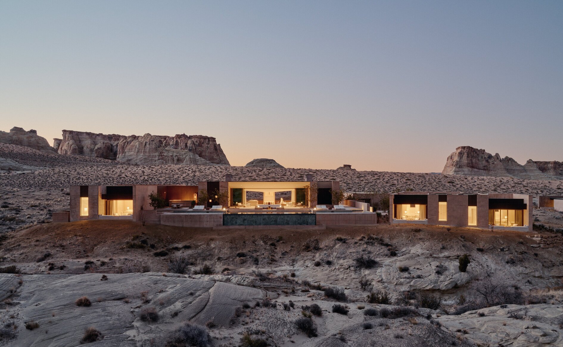 Amangiri Six-Bedroom Villa Residence Canyon Point Utah — private desert estate with infinity pool overlooking red rock canyons