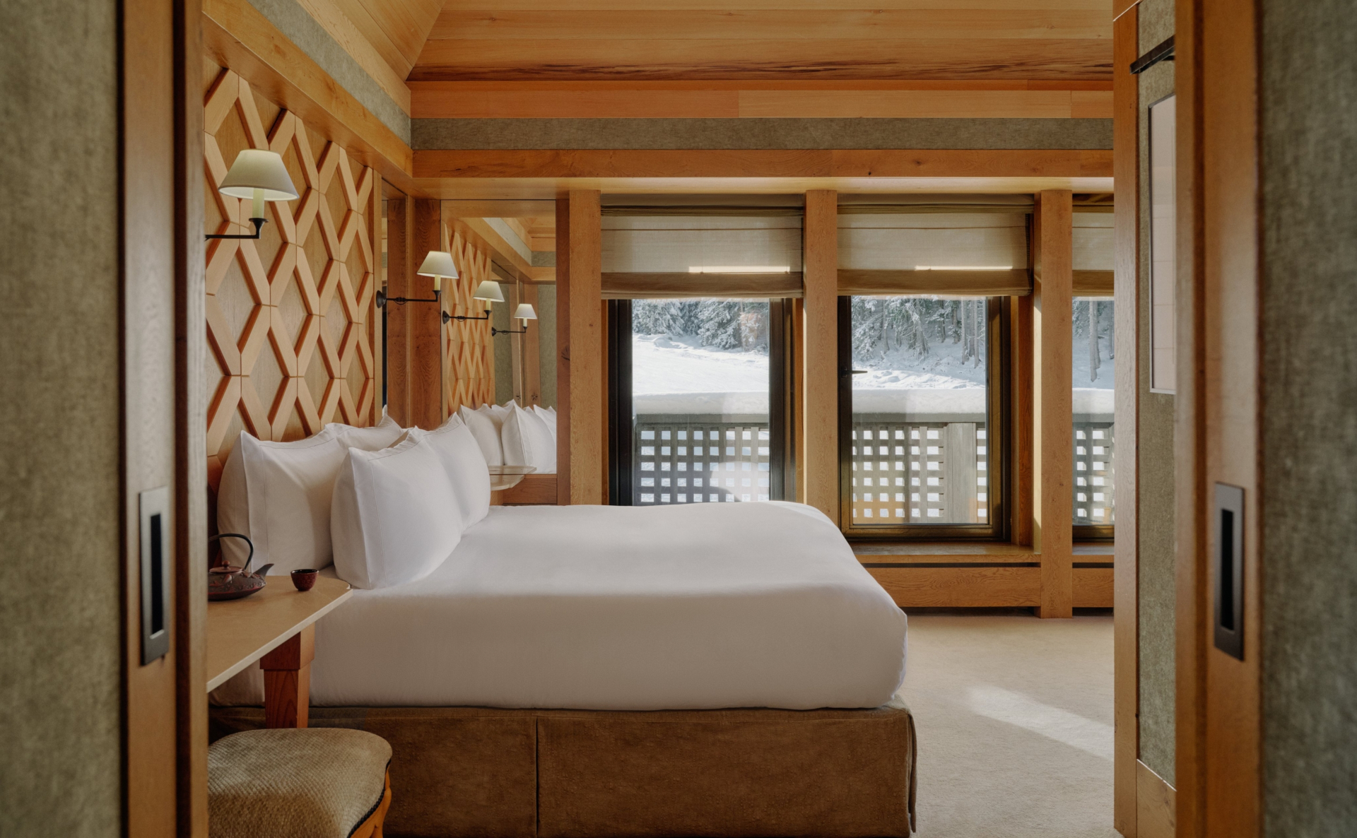 Aman Le Mélézin Courchevel — Suite Vanoise with panoramic snow views over the French Alps