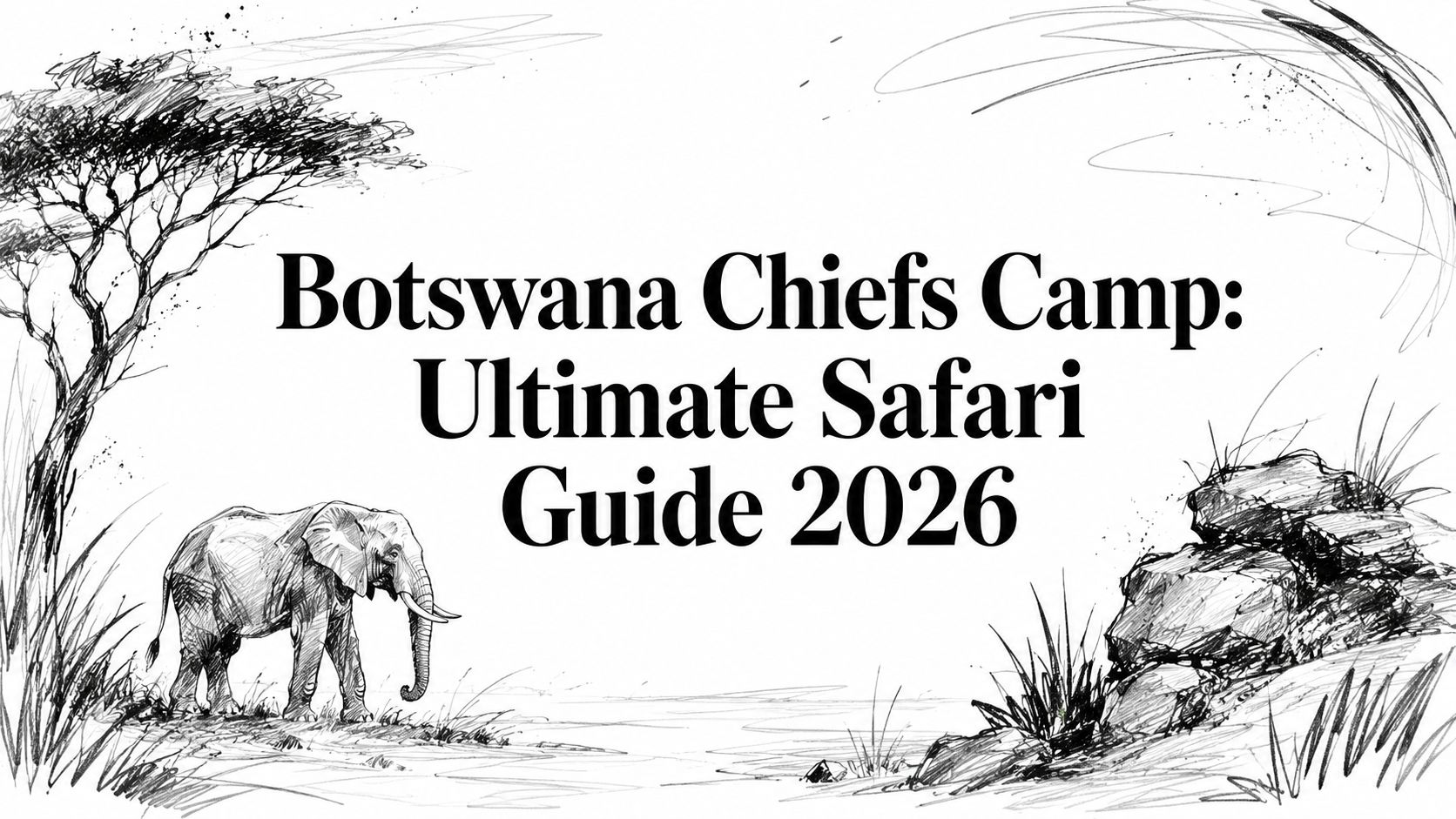 Botswana Chiefs Camp Ultimate Safari Guide 2026 editorial cover with Okavango Delta illustration | HauteBlack