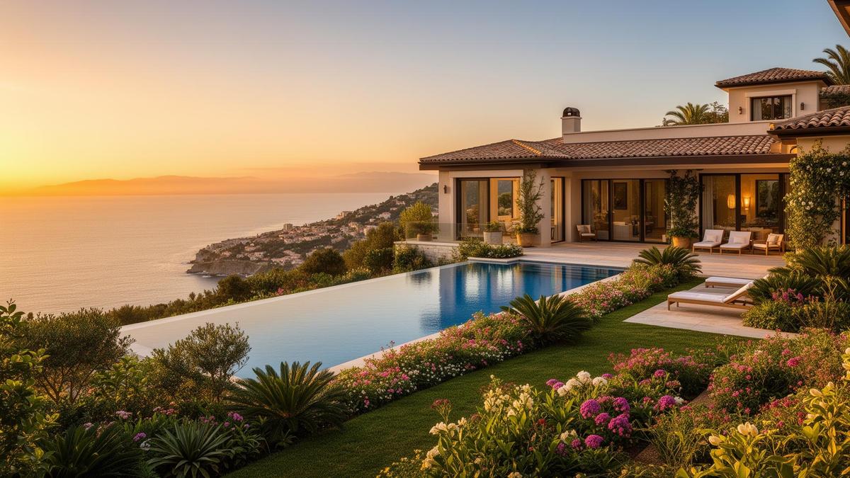 Stunning luxury private villa with infinity pool overlooking the Mediterranean
