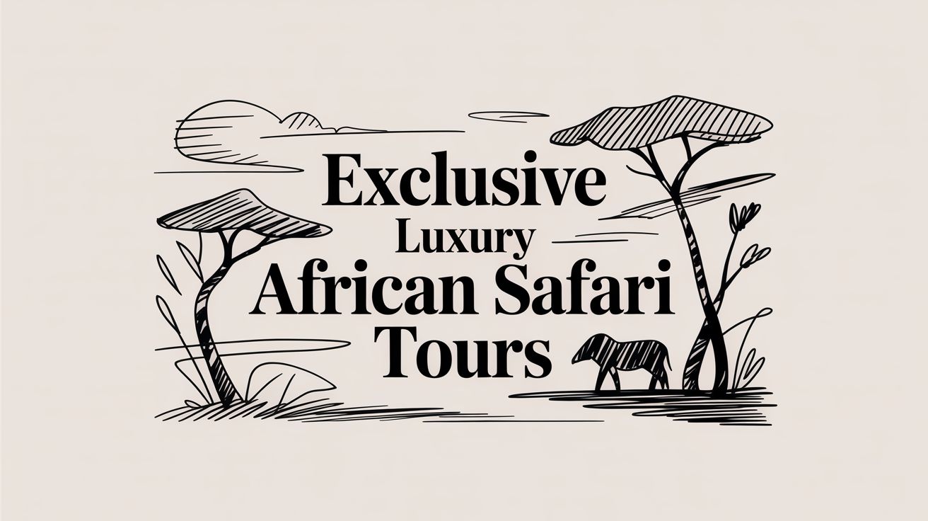 Editorial illustration with the title 'Exclusive Luxury African Safari Tours' | HauteBlack