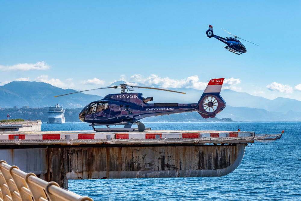 Monacair helicopter transfer Nice Airport to Monaco — seven-minute transfer eliminating Grand Prix weekend road traffic